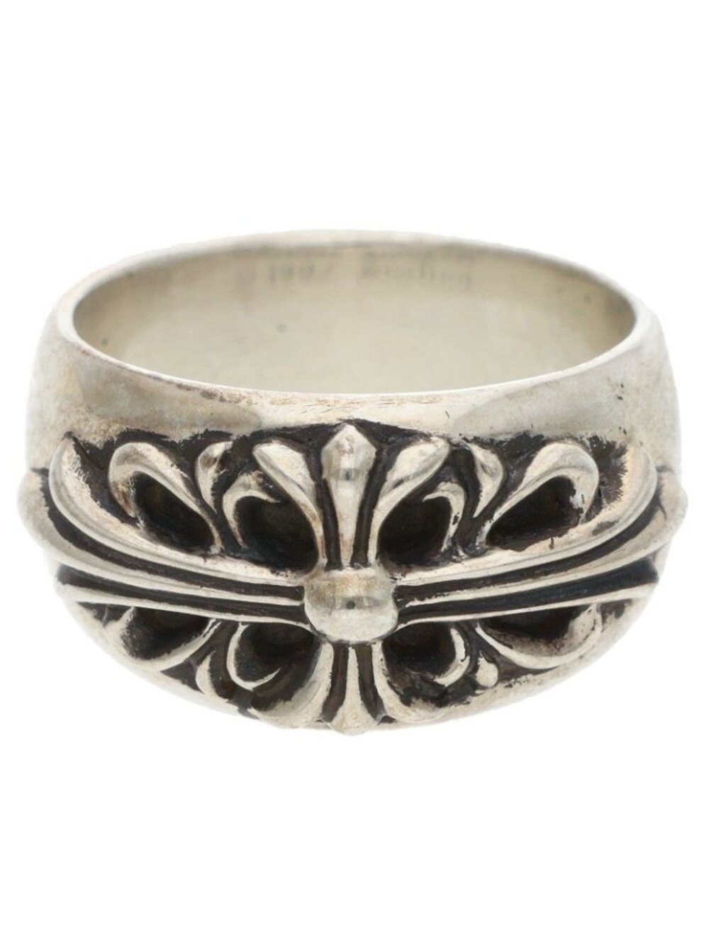 Chrome Hearts Flrl Floral Cross Silver Ring